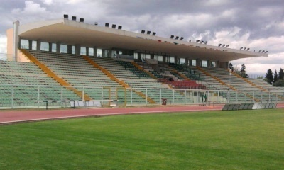 La tribuna dello stadio Guido Angelini di Chieti.